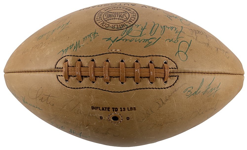 1957 Los Angeles Rams Team-Signed Football with (35) Signatures Including Norm Van Brocklin, Les Richter & Crazy Legs Hirsch