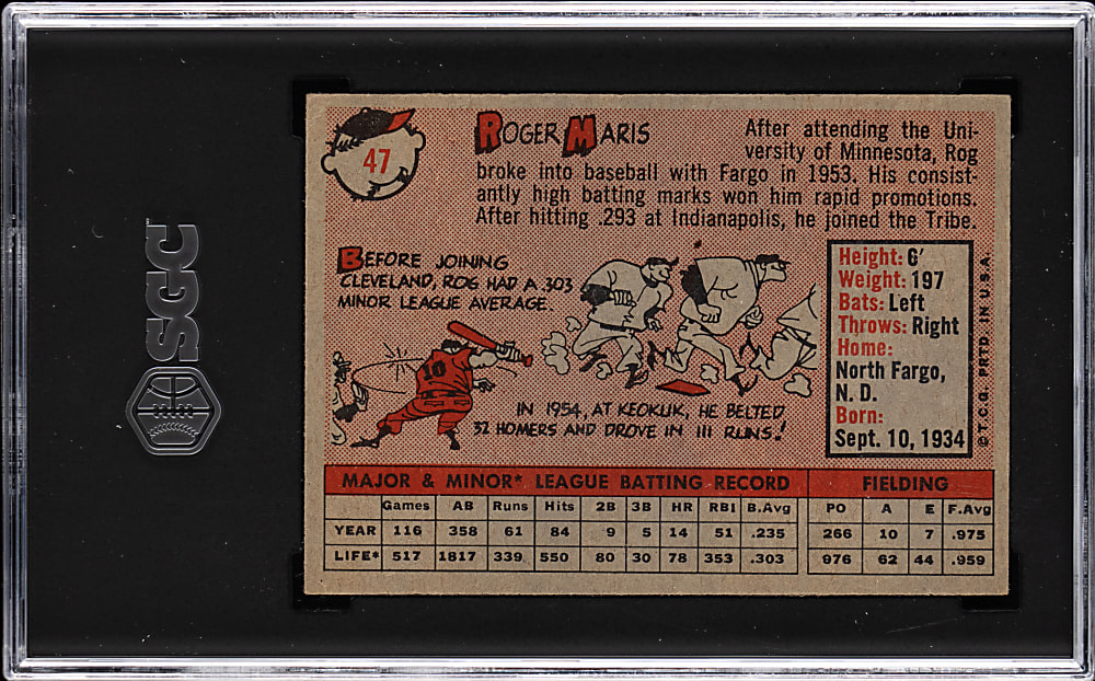 1958 Topps #47 Roger Maris Rookie SGC VG/EX+ 4.5
