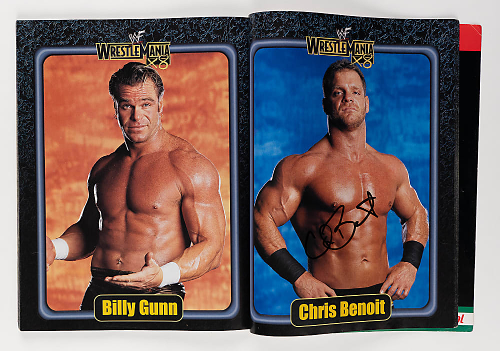 2002 Wrestlemania X8 Multi-Signed Program with (45) Signatures Including Vince McMahon, The Undertaker, Chris Benoit, Brock Lesnar, Kurt Angle - Loaded!