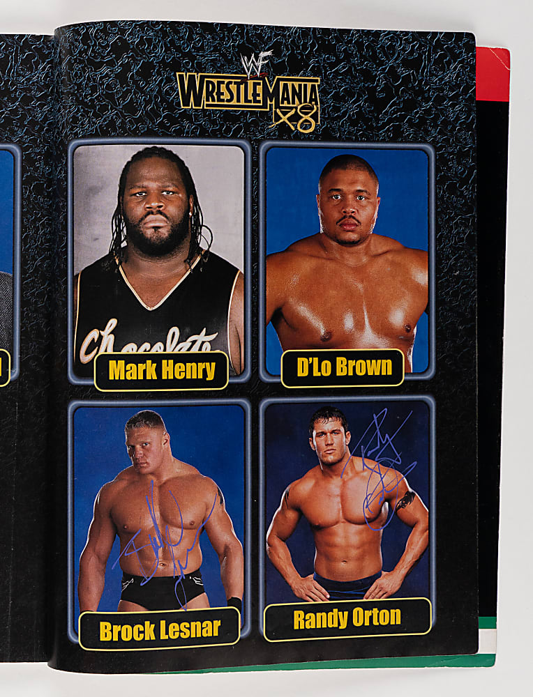 2002 Wrestlemania X8 Multi-Signed Program with (45) Signatures Including Vince McMahon, The Undertaker, Chris Benoit, Brock Lesnar, Kurt Angle - Loaded!