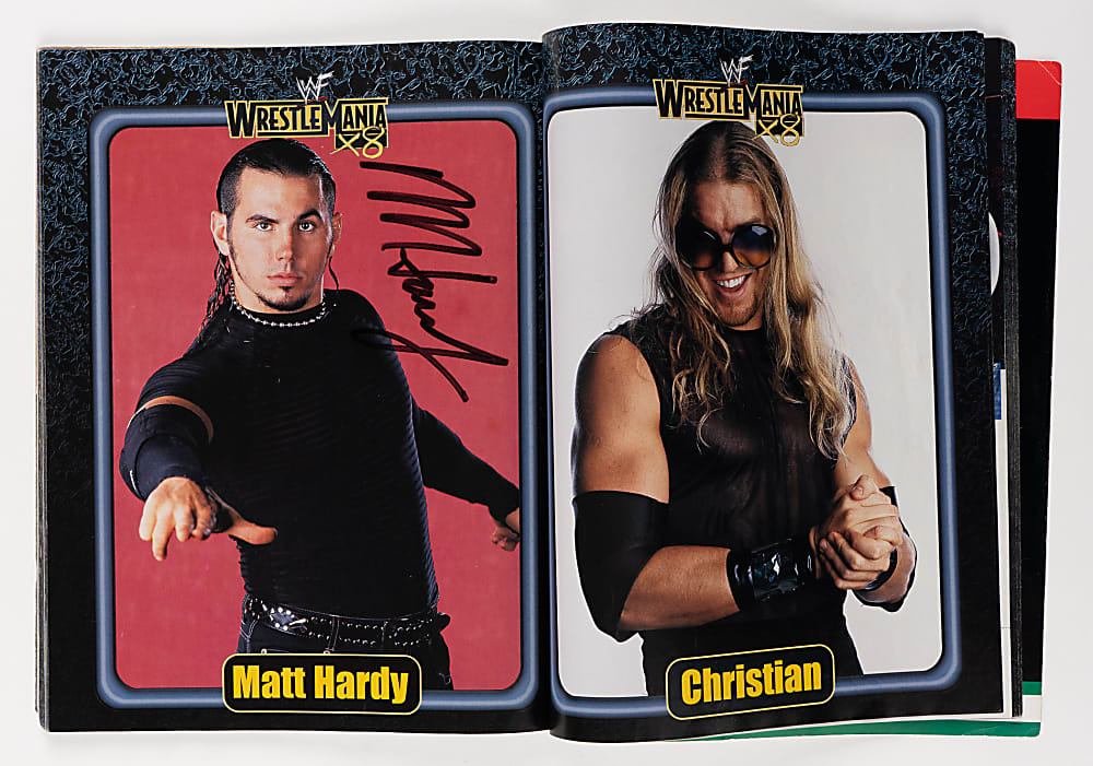 2002 Wrestlemania X8 Multi-Signed Program with (45) Signatures Including Vince McMahon, The Undertaker, Chris Benoit, Brock Lesnar, Kurt Angle - Loaded!