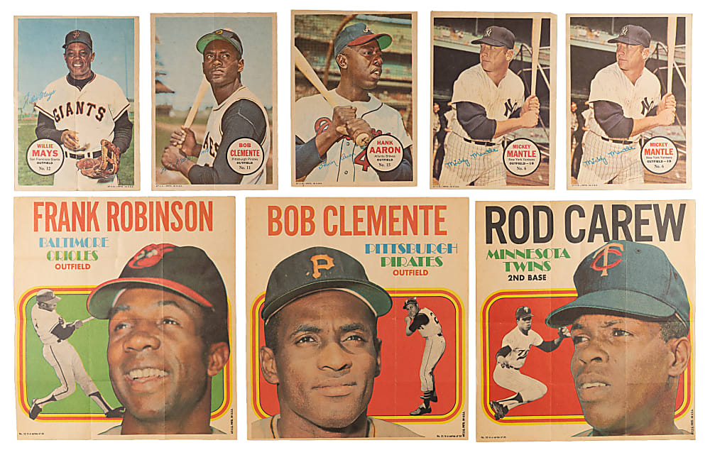 1968 & 1970 Topps Posters Collection (104) Total with (2) Complete Sets with (46) Total Hall of Famers Including (5) Aaron, (4) Mantle & (3) Clemente