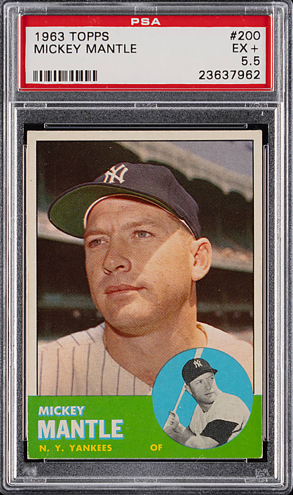 1963 Topps #200 Mickey Mantle PSA EX+ 5.5