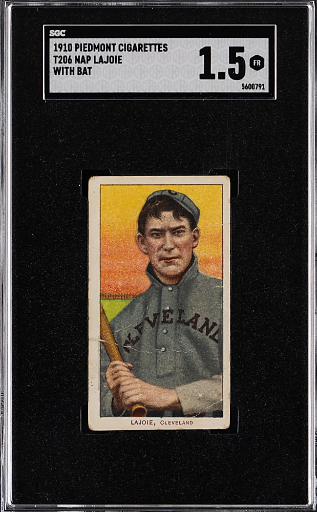 1909-1911 T206 White Border Nap Lajoie With Bat SGC FAIR 1.5