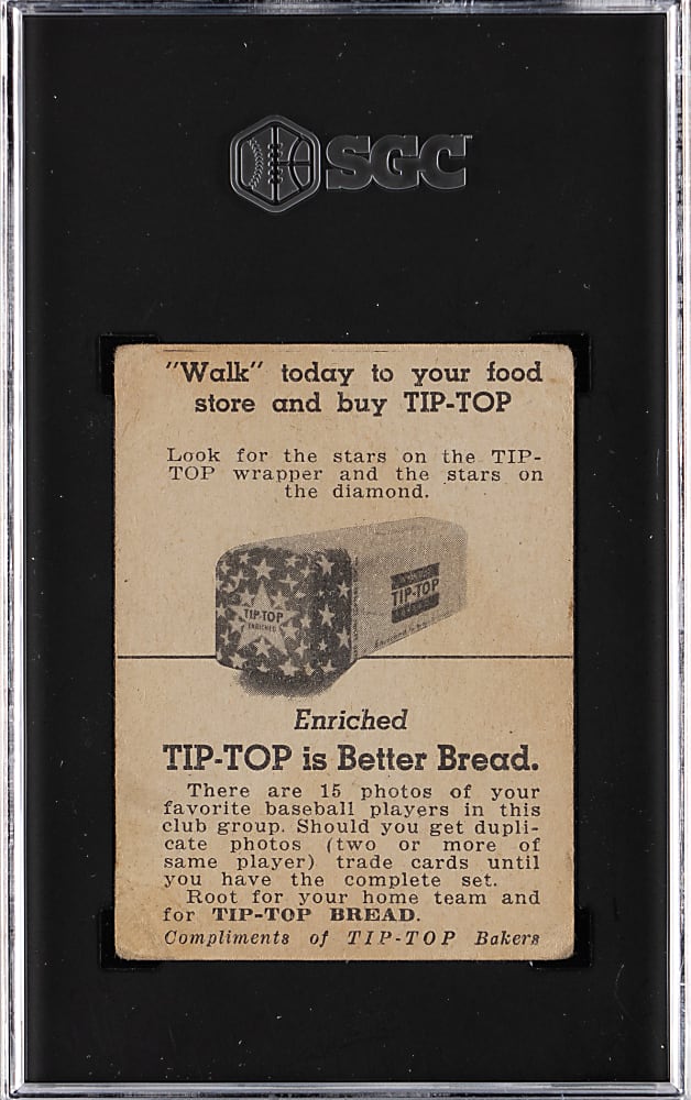 1947 Tip Top Bread Larry "Yogi" Berra Rookie SGC FAIR 1.5