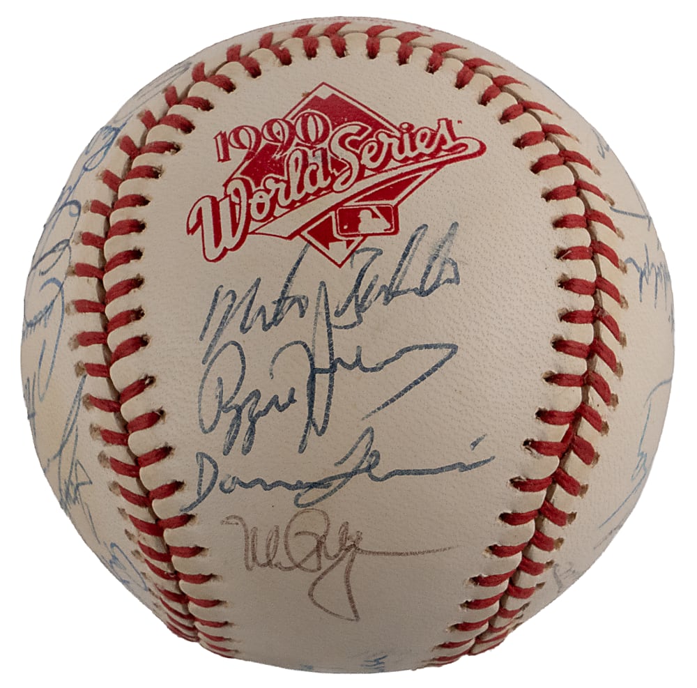 1990 American League Champions Oakland Athletics Team-Signed World Series Baseball with (29) Signatures Including McGwire, Canseco, R. Henderson Plus Full PSA LOA