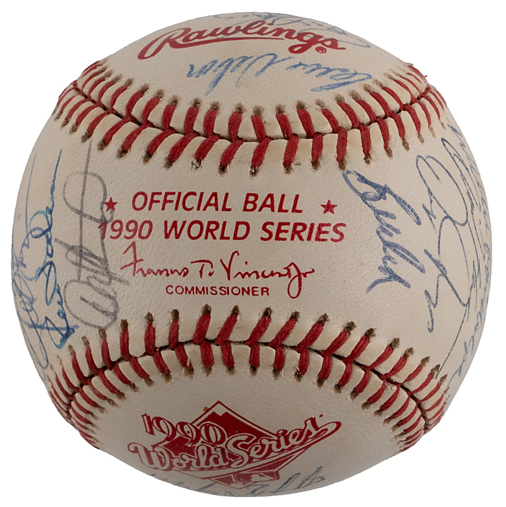 1990 American League Champions Oakland Athletics Team-Signed World Series Baseball with (29) Signatures Including McGwire, Canseco, R. Henderson Plus Full PSA LOA