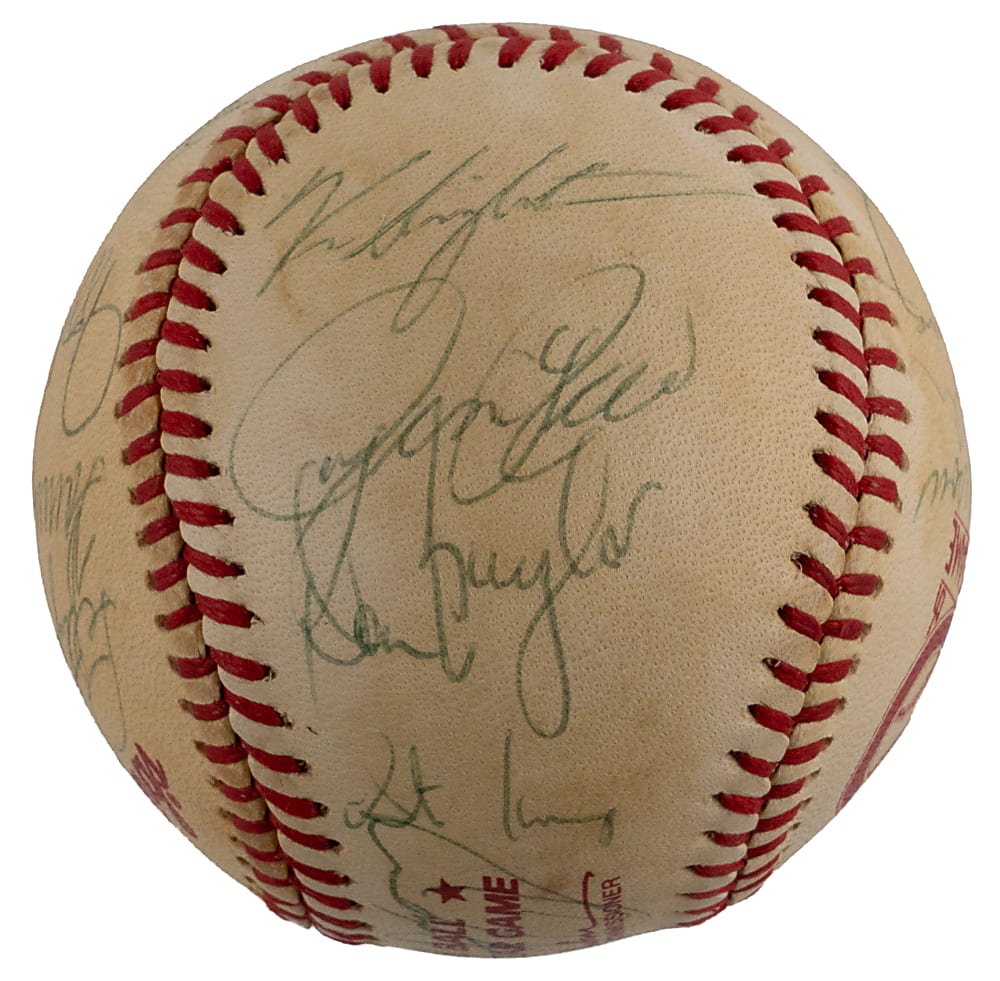 1979 American League All-Stars Team-Signed 50th Anniversary OASG/Kuhn Baseball with (20) Signatures Including Ryan, Rice, Lopez Plus Full PSA LOA