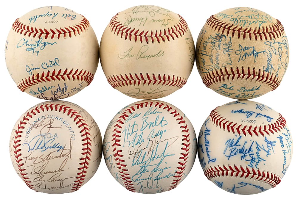 1980s-1990s Oakland Athletics/Related Team-Signed Baseballs (6) with 1990 American League Champions