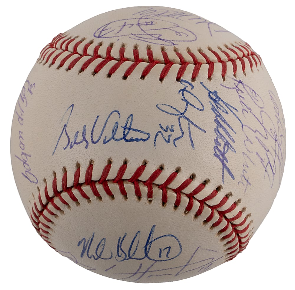 2000 National League Champions New York Mets Team-Signed Official World Series Baseball with (19) Signatures Plus Full PSA LOA