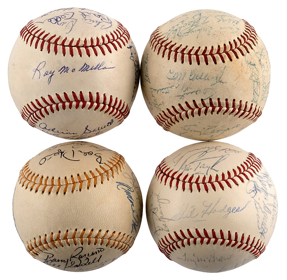 1968-1970 New York Mets & Affiliate Team-Signed Baseballs (4)