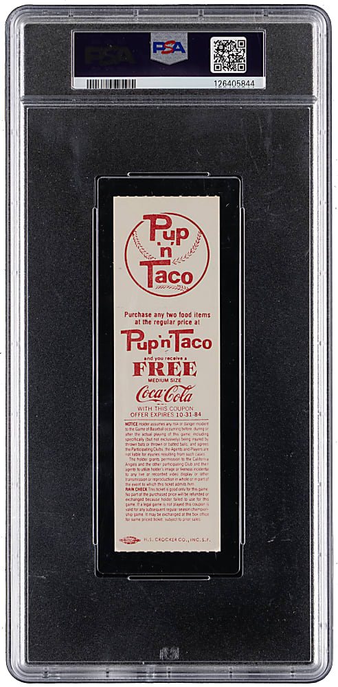 September 17, 1984 Reggie Jackson 500th Career Home Run Full Ticket PSA MINT 9