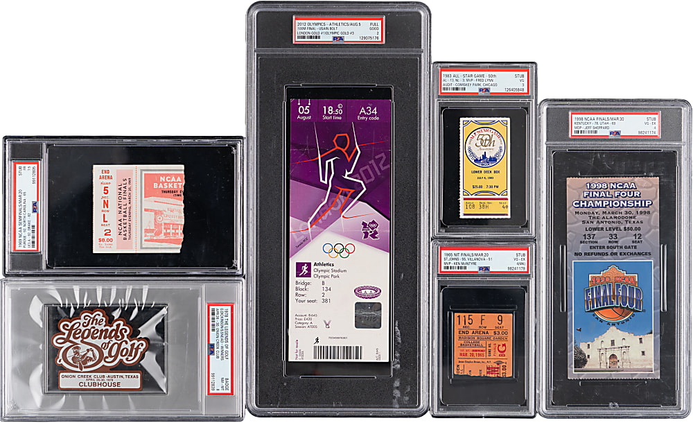 1965-2012 Multi-Sport PSA Graded Milestone Ticket Collection (6)