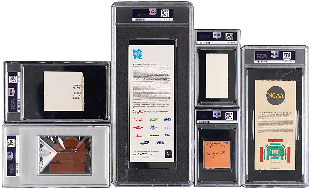 1965-2012 Multi-Sport PSA Graded Milestone Ticket Collection (6)