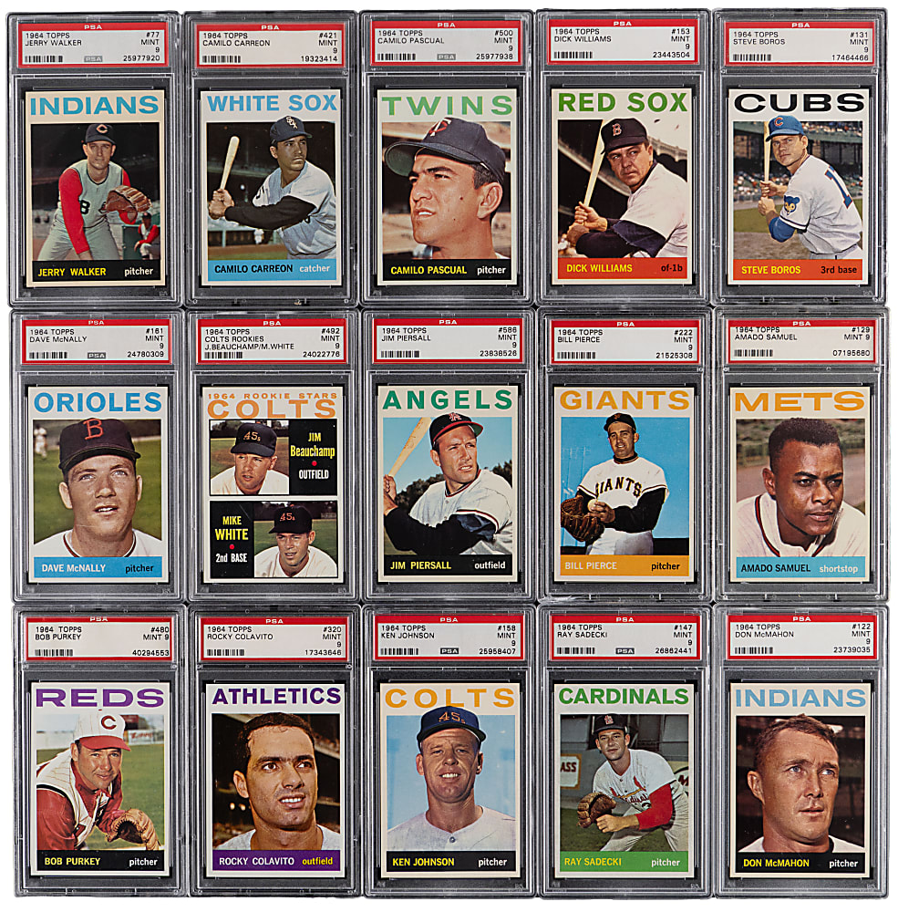 1964 Topps PSA MINT 9 Collection (73) with (6) Highest Graded from #24 PSA Registry Set Break