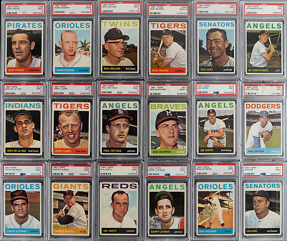 1964 Topps PSA MINT 9 Collection (73) with (6) Highest Graded from #24 PSA Registry Set Break