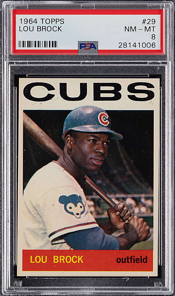 1964 Topps #29 Lou Brock PSA NM-MT 8 from #24 PSA Registry Set Break