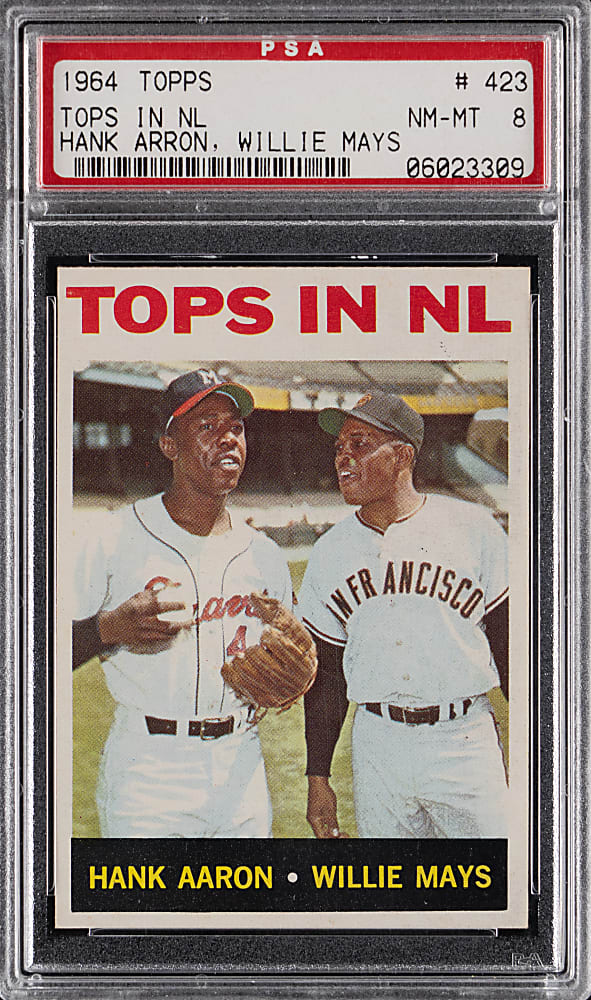 1964 Topps #423 Hank Aaron/Willie Mays PSA NM-MT 8 from #24 PSA Registry Set Break