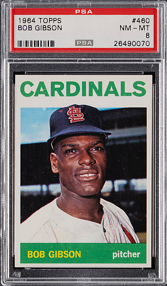 1964 Topps #460 Bob Gibson PSA NM-MT 8 from #24 PSA Registry Set Break