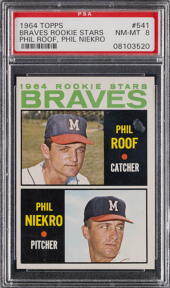 1964 Topps #541 Phil Niekro Rookie PSA NM-MT 8 from #24 PSA Registry Set Break
