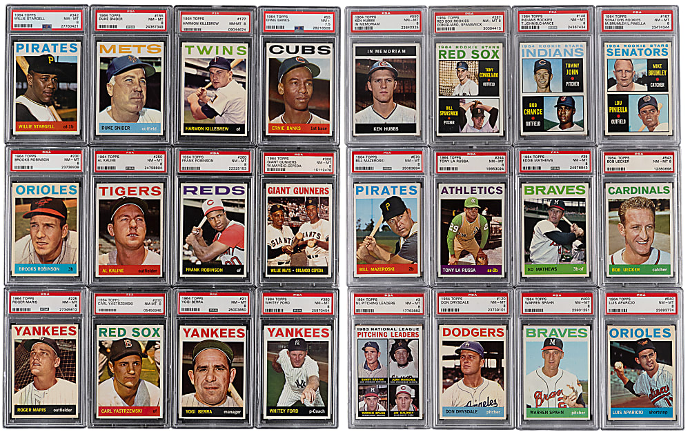 1964 Topps Near Complete PSA Graded Set (502/587) with Mostly NM-MT 8 from #24 PSA Registry Set Break