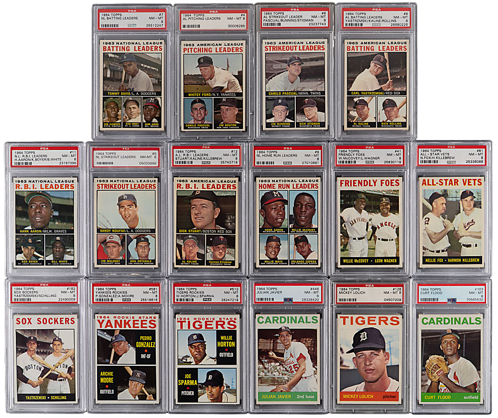 1964 Topps Near Complete PSA Graded Set (502/587) with Mostly NM-MT 8 from #24 PSA Registry Set Break