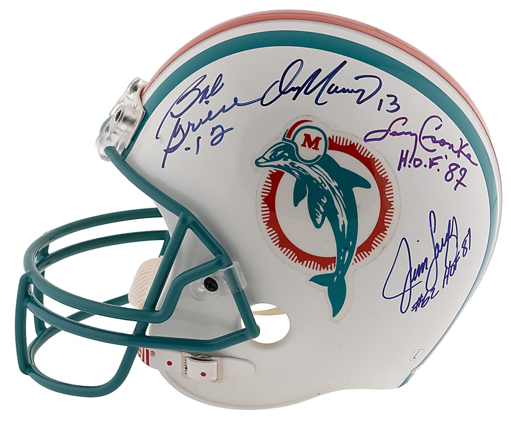 Miami Dolphins Legends Multi-Signed Full-Size Helmet with (8) Signatures Including Marino, Shula, Griese