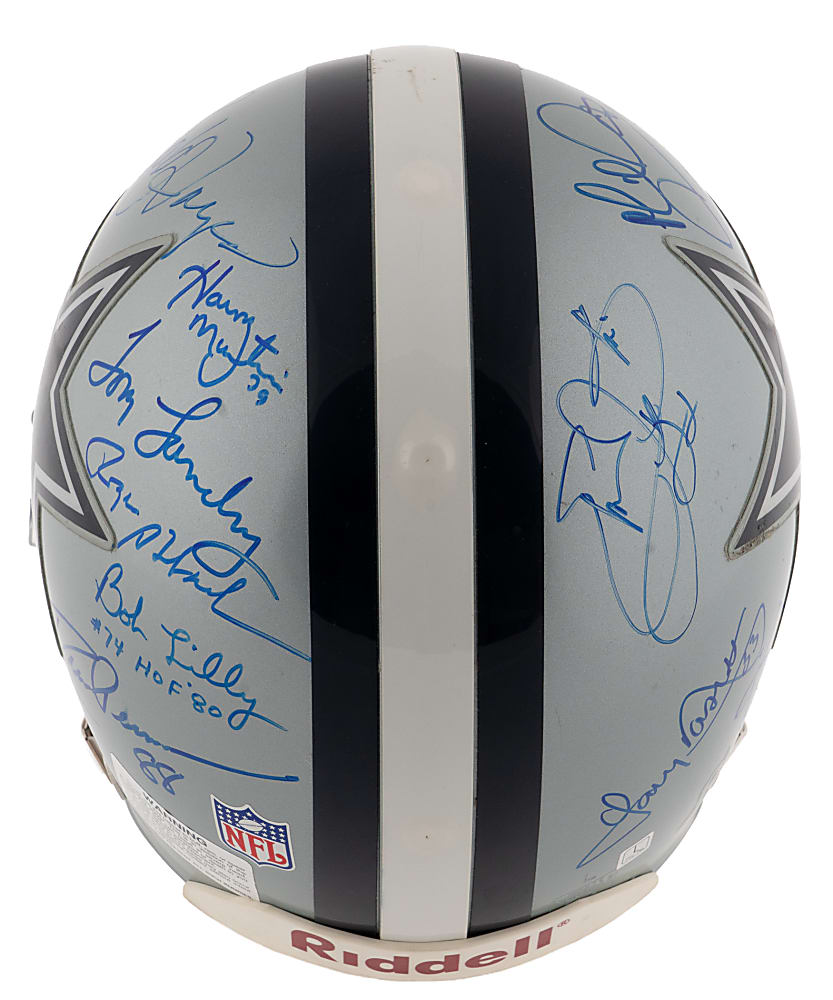 Dallas Cowboys Legends Multi-Signed Full-Size Helmet with (14) Signatures Including Aikman, Landry, E. Smith & Staubach