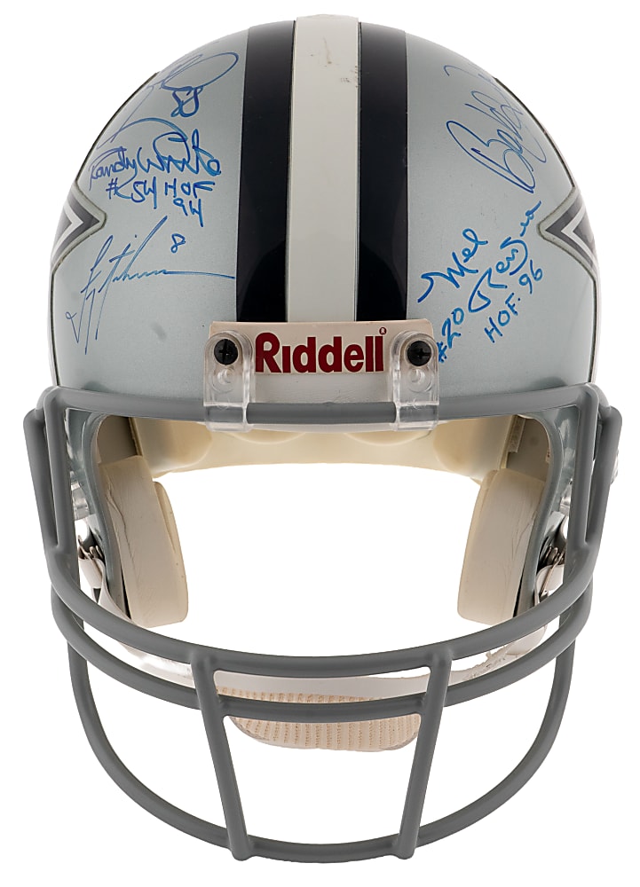 Dallas Cowboys Legends Multi-Signed Full-Size Helmet with (14) Signatures Including Aikman, Landry, E. Smith & Staubach