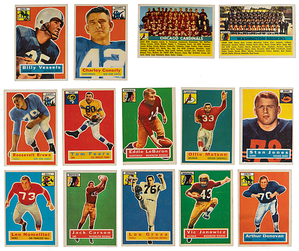 1956 Topps Football Complete Set (120) with (5) SGC NM 7 to NM/MT 8 Graded Keys