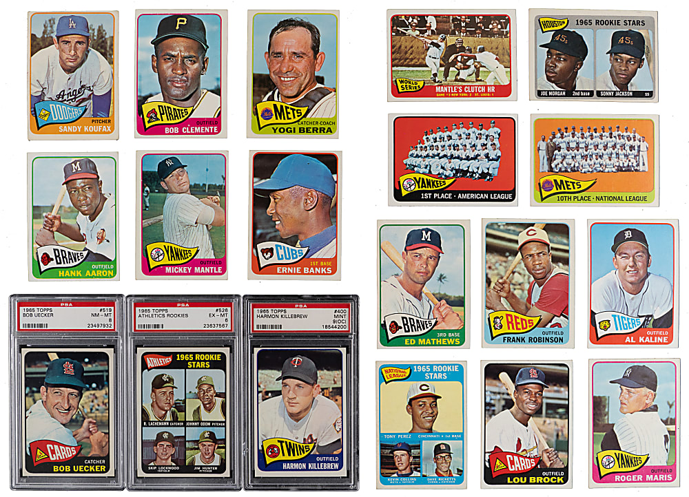 1965 Topps Near Complete Set (585/598) with (4) PSA Graded Stars