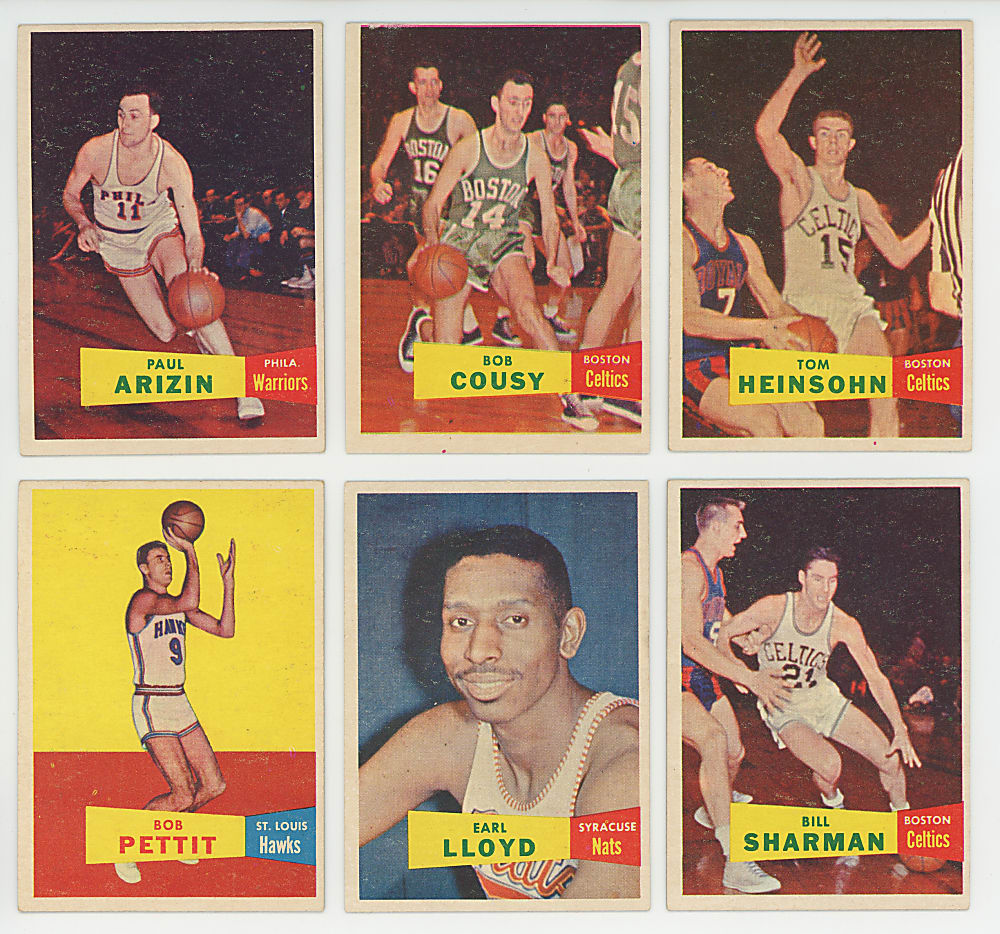 1957-1958 Topps Basketball Partial Set (59/80) with Bob Cousy Rookie