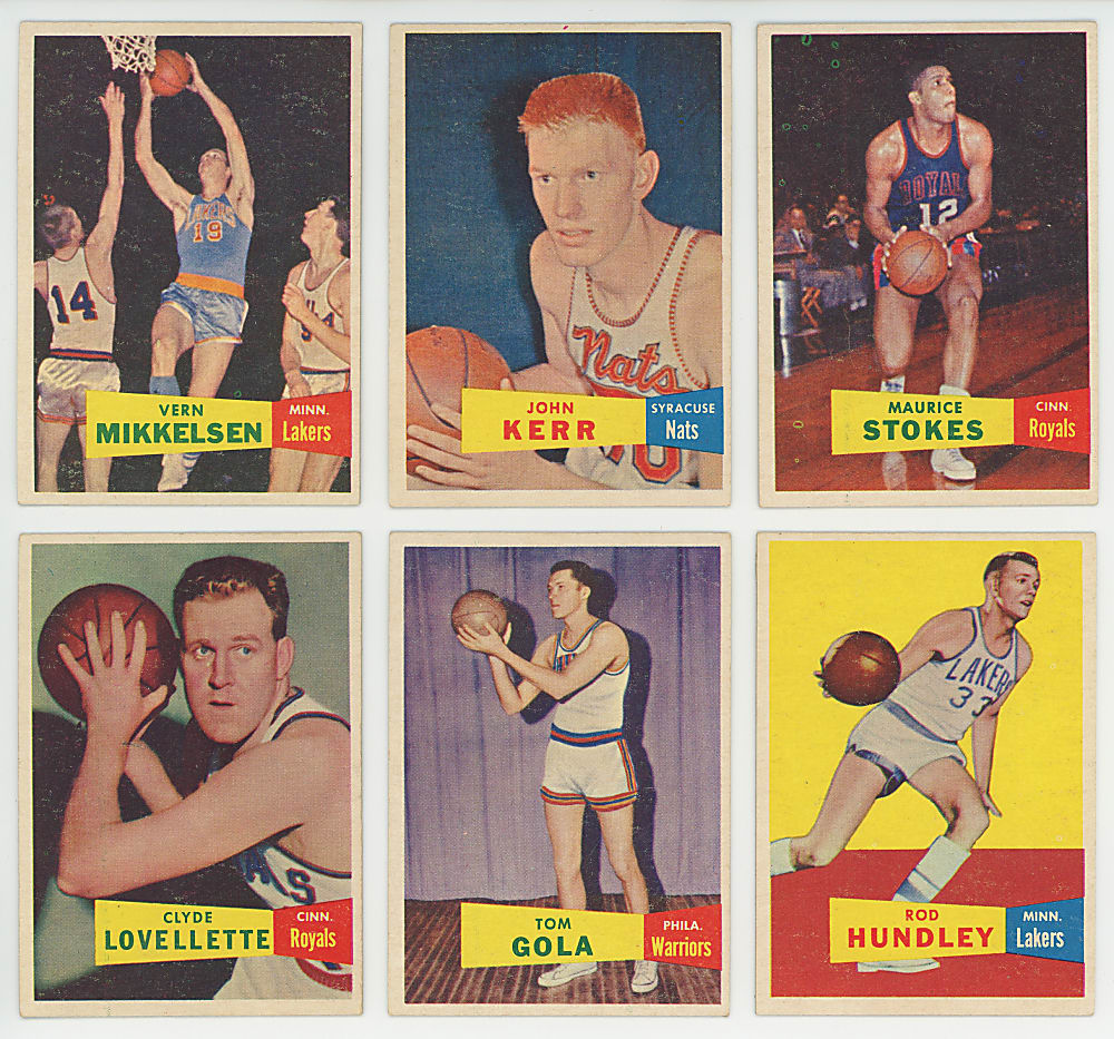1957-1958 Topps Basketball Partial Set (59/80) with Bob Cousy Rookie