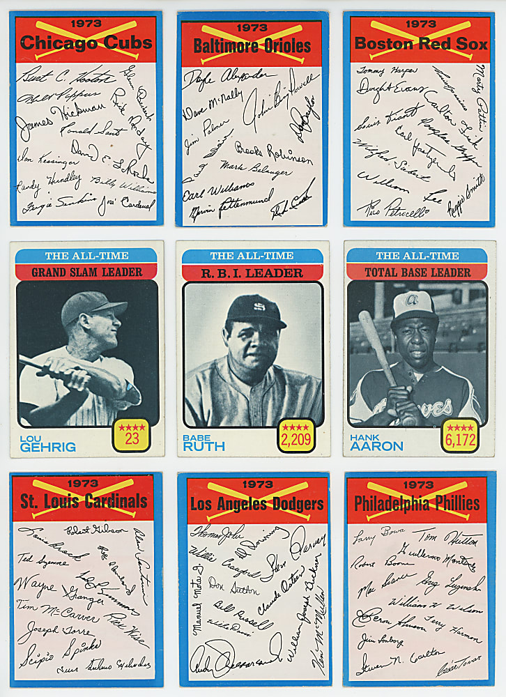 1973 Topps Complete Set (660) Plus Blue Team Checklist Near Complete Set (21/24)