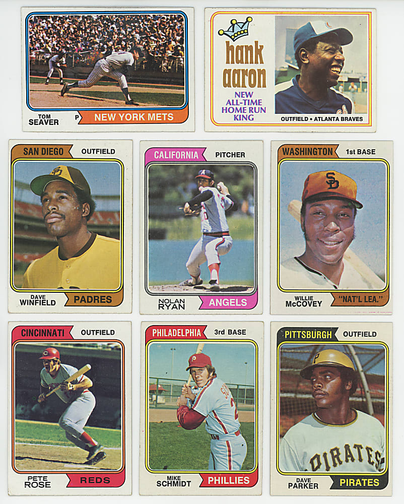 1974 Topps Complete Set (660) Plus Washington Variations (15), Traded Set (44) & Red Team Checklist Set (24)