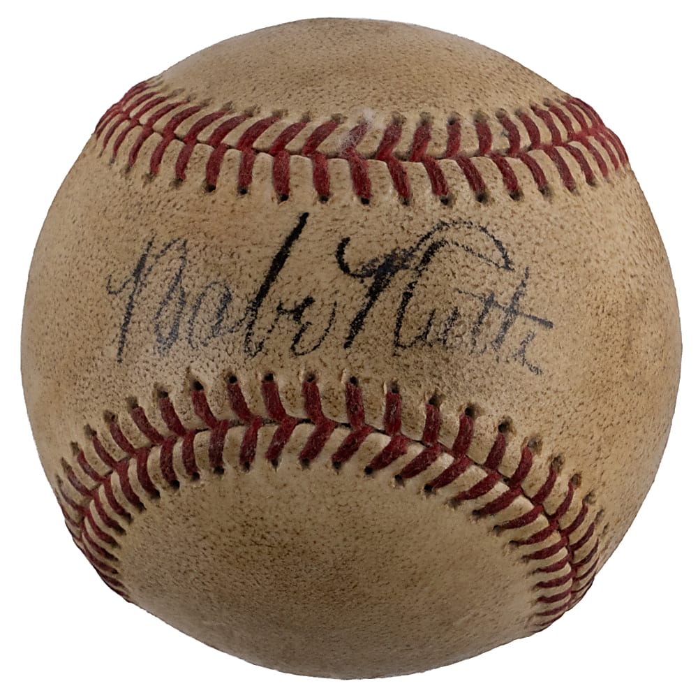Babe Ruth Signed OAL/Harridge Baseball - PSA/DNA Overall Grade 6, Signature Grade 7