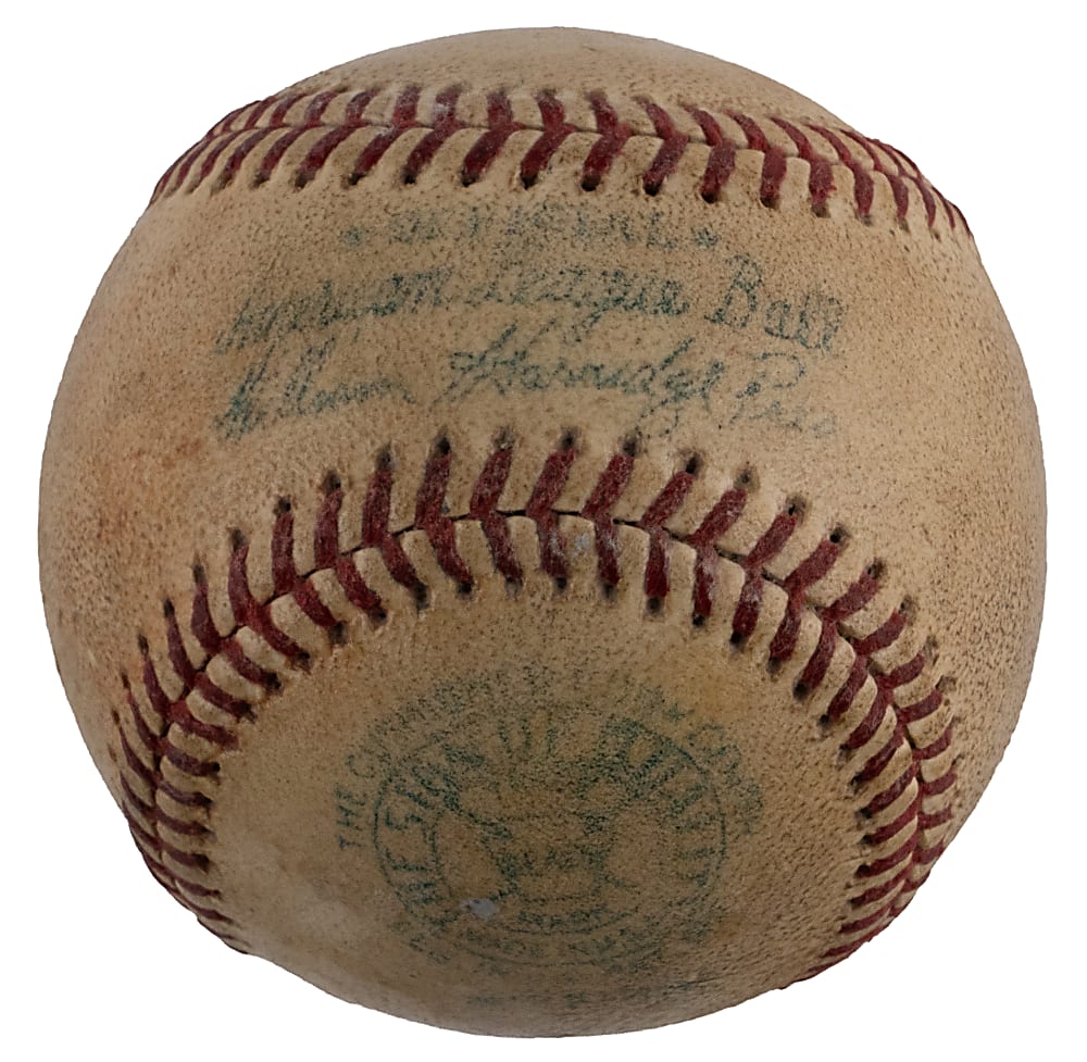 Babe Ruth Signed OAL/Harridge Baseball - PSA/DNA Overall Grade 6, Signature Grade 7