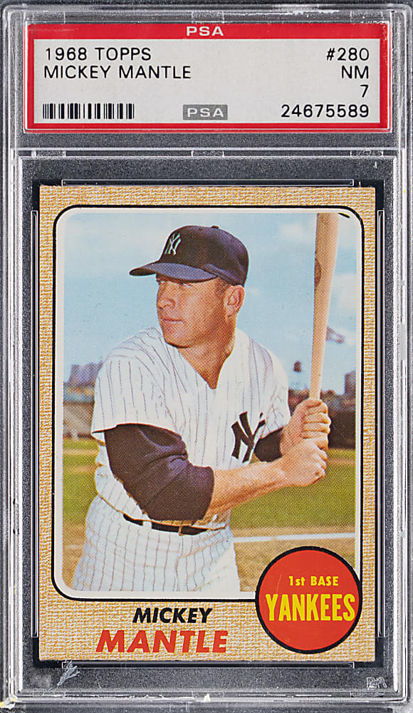 1968 Topps #280 Mickey Mantle PSA NM 7