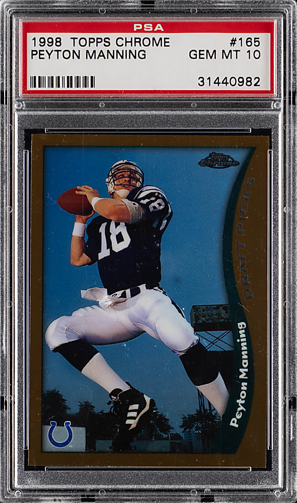 1998 Topps Chrome Football #165 Peyton Manning Rookie PSA GEM MINT 10