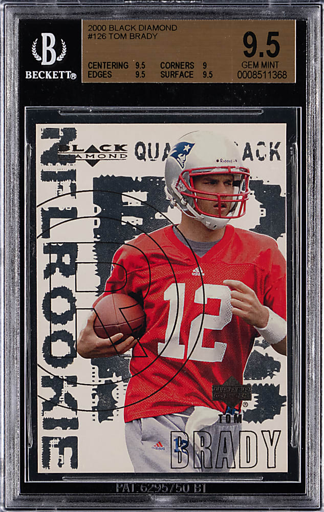2000 Upper Deck Black Diamond Football #126 Tom Brady Rookie BGS GEM MINT 9.5