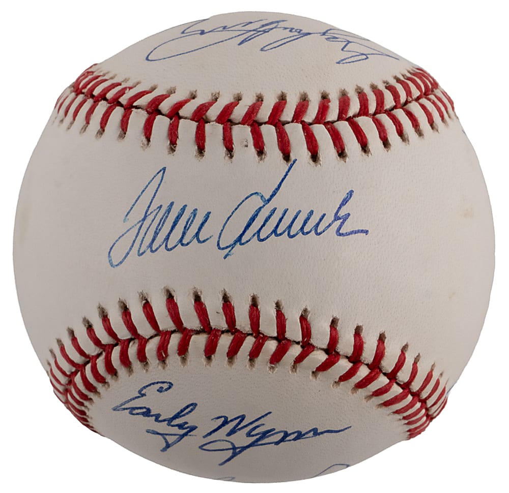 300 Win Club Multi-Signed Baseball with (8) Signatures Including Tom Seaver & Nolan Ryan