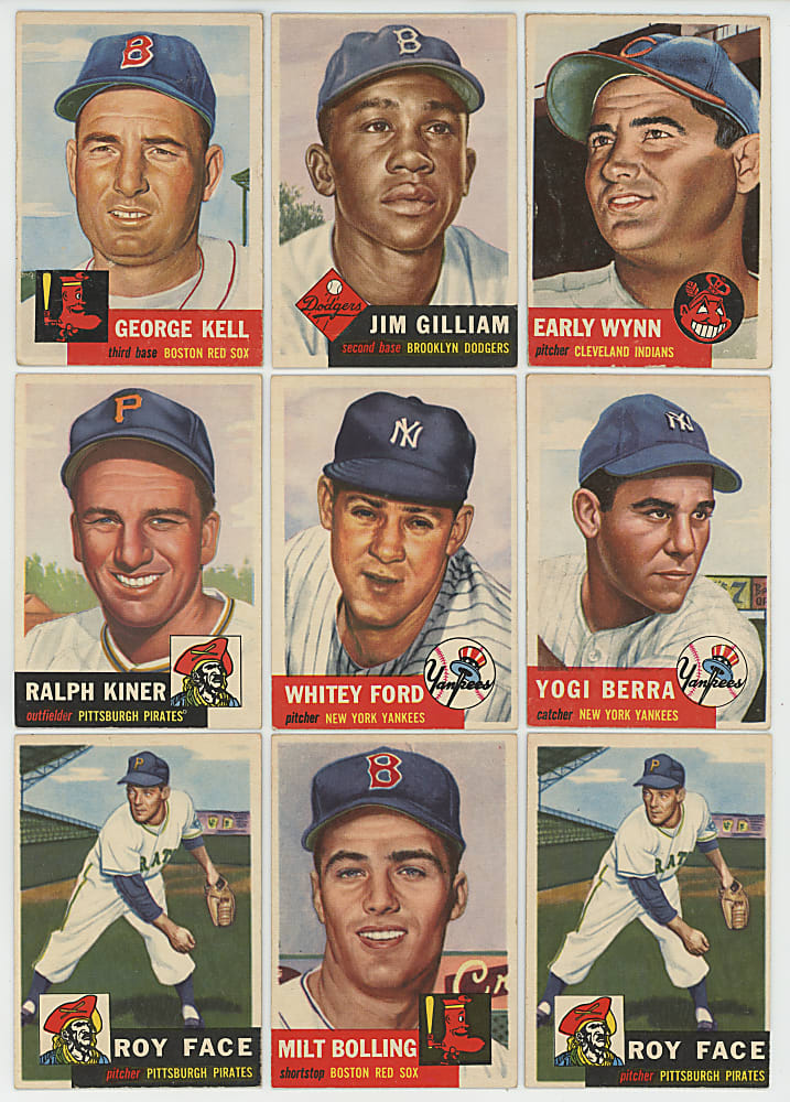 1953 Topps Collection (117) with (6) Hall of Famers Including #104 Yogi Berra & #207 Whitey Ford Plus (41) High Numbers