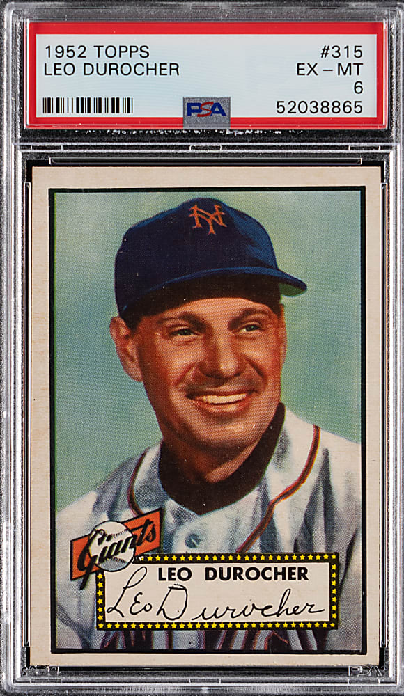 1952 Topps #315 Leo Durocher High Number PSA EX-MT 6