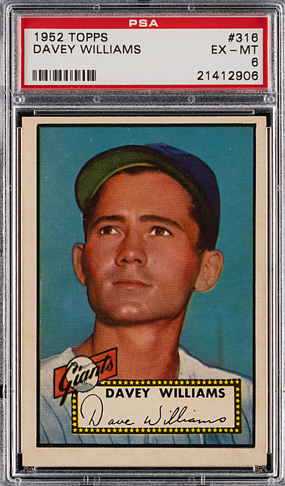1952 Topps #316 Davey Williams High Number PSA EX-MT 6