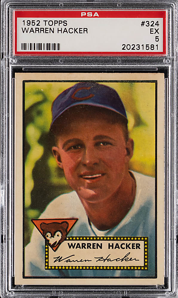 1952 Topps #324 Warren Hacker High Number PSA EX 5