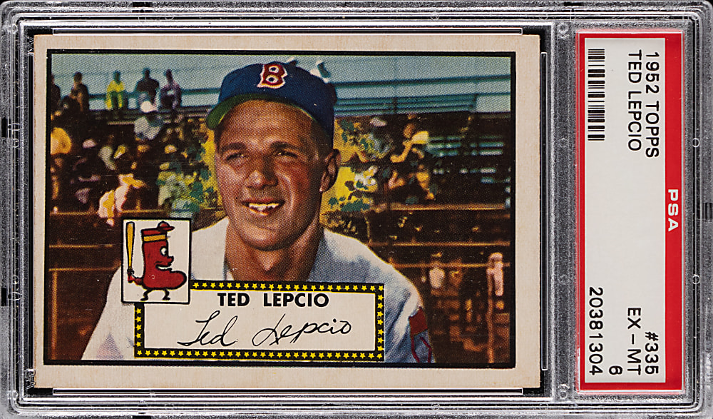 1952 Topps #335 Ted Lepcio High Number PSA EX-MT 6