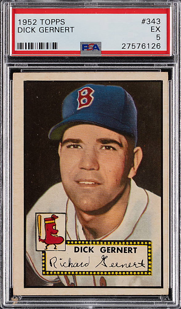 1952 Topps #343 Dick Gernert High Number PSA EX 5