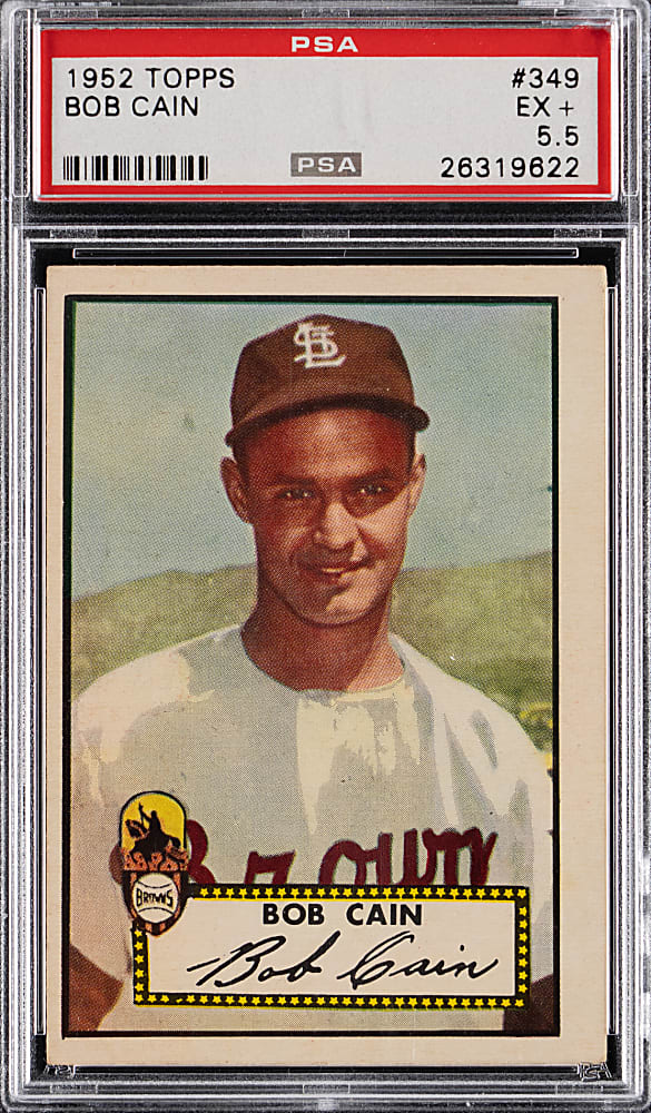 1952 Topps #349 Bob Cain High Number PSA EX+ 5.5