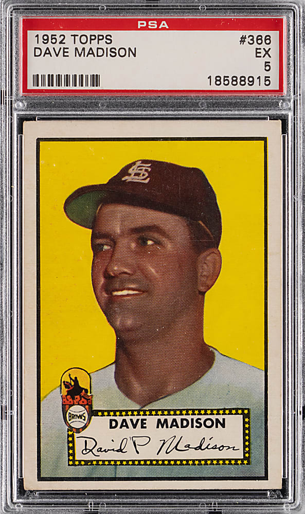 1952 Topps #366 Dave Madison High Number PSA EX 5