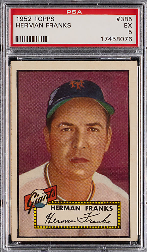 1952 Topps #385 Herman Franks High Number PSA EX 5